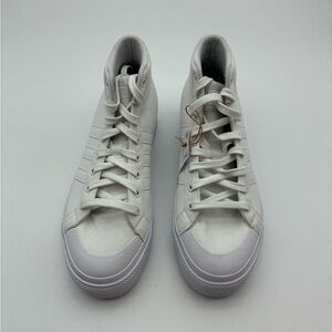 Adidas Men's White High-Top Canvas Sneakers, 9